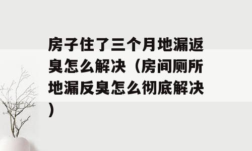 房子住了三个月地漏返臭怎么解决（房间厕所地漏反臭怎么彻底解决)