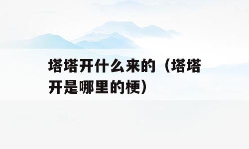 塔塔开什么来的（塔塔开是哪里的梗）