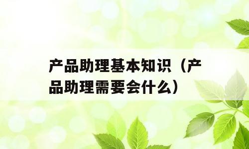 产品助理基本知识（产品助理需要会什么）