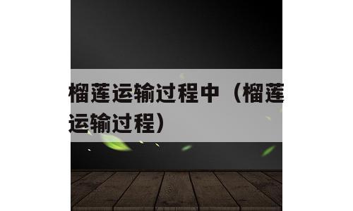 榴莲运输过程中（榴莲运输过程）
