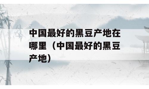 中国最好的黑豆产地在哪里（中国最好的黑豆产地）