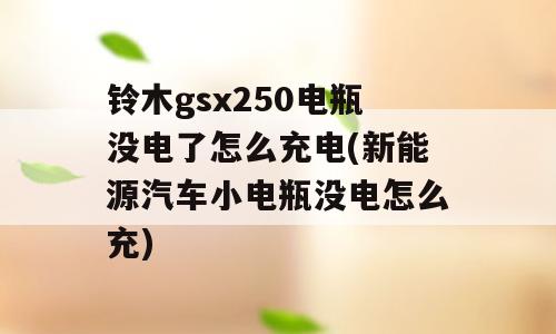 铃木gsx250电瓶没电了怎么充电(新能源汽车小电瓶没电怎么充)