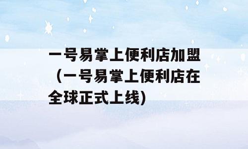 一号易掌上便利店加盟（一号易掌上便利店在全球正式上线)