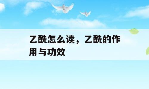 乙酰怎么读，乙酰的作用与功效