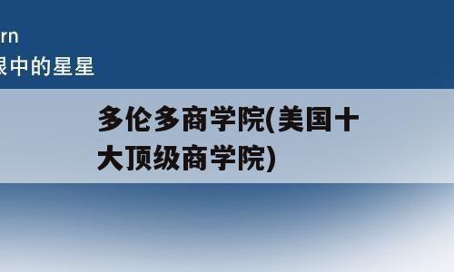 多伦多商学院(美国十大顶级商学院)
