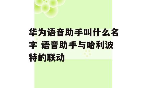 华为语音助手叫什么名字 语音助手与哈利波特的联动