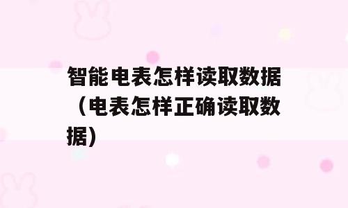 智能电表怎样读取数据（电表怎样正确读取数据)