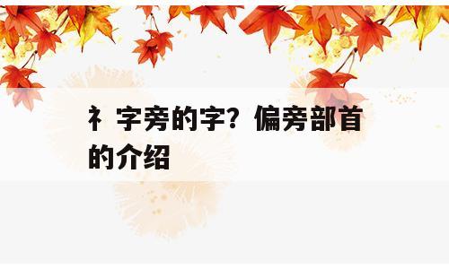 礻字旁的字？偏旁部首的介绍
