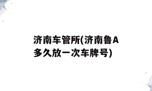 济南车管所(济南鲁A多久放一次车牌号)