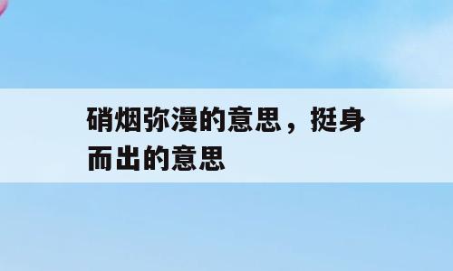 硝烟弥漫的意思，挺身而出的意思