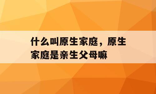 什么叫原生家庭，原生家庭是亲生父母嘛