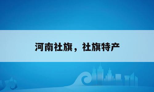 河南社旗，社旗特产