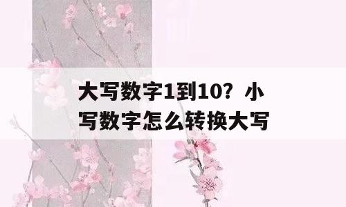 大写数字1到10？小写数字怎么转换大写
