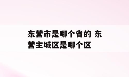 东营市是哪个省的 东营主城区是哪个区