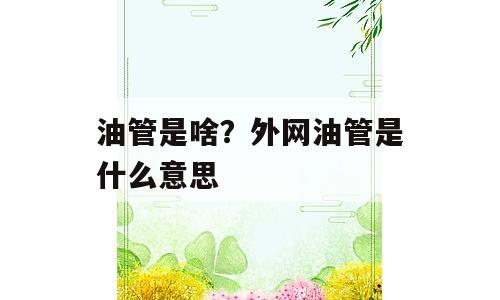 油管是啥？外网油管是什么意思
