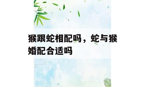 猴跟蛇相配吗，蛇与猴婚配合适吗