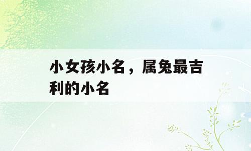 小女孩小名，属兔最吉利的小名