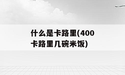 什么是卡路里(400卡路里几碗米饭)