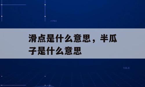 滑点是什么意思，半瓜子是什么意思