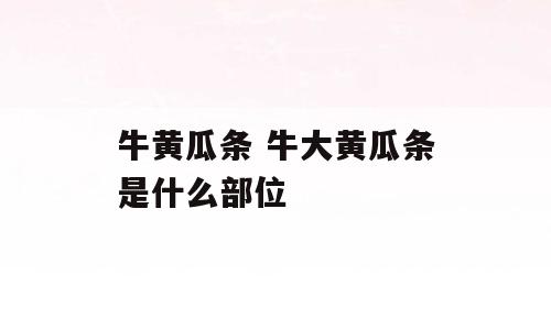牛黄瓜条 牛大黄瓜条是什么部位