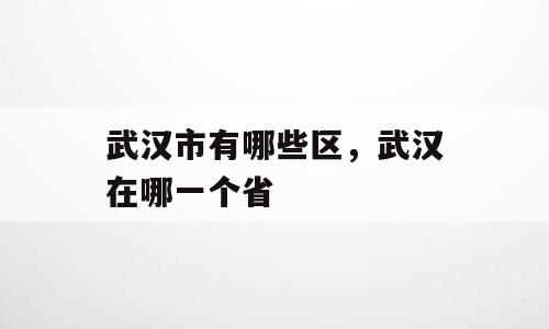 武汉市有哪些区，武汉在哪一个省