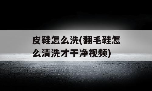 皮鞋怎么洗(翻毛鞋怎么清洗才干净视频)