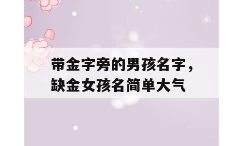 带金字旁的男孩名字，缺金女孩名简单大气