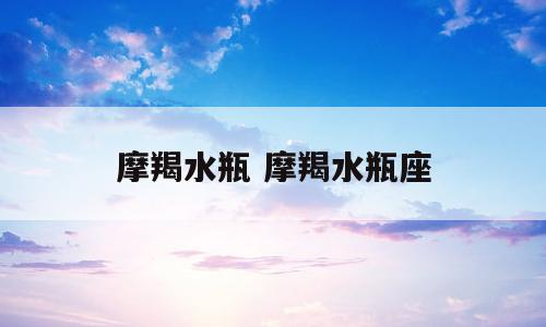 摩羯水瓶 摩羯水瓶座