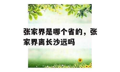 张家界是哪个省的，张家界离长沙远吗