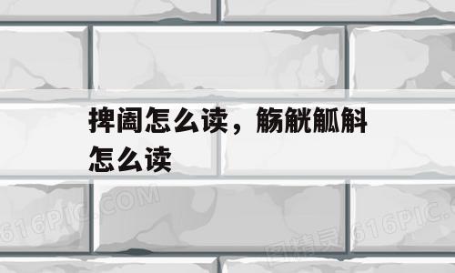 捭阖怎么读，觞觥觚斛怎么读