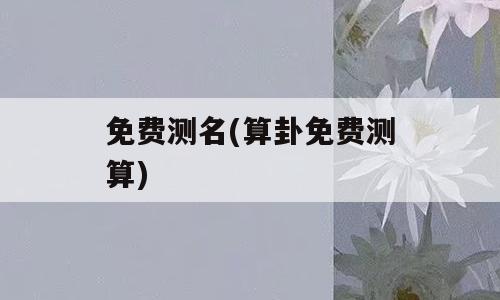 免费测名(算卦免费测算)