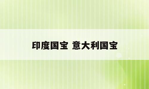 印度国宝 意大利国宝