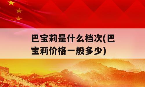 巴宝莉是什么档次(巴宝莉价格一般多少)