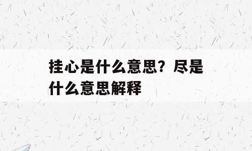 挂心是什么意思？尽是什么意思解释