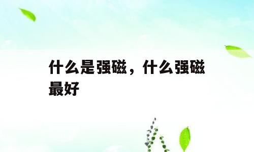 什么是强磁，什么强磁最好