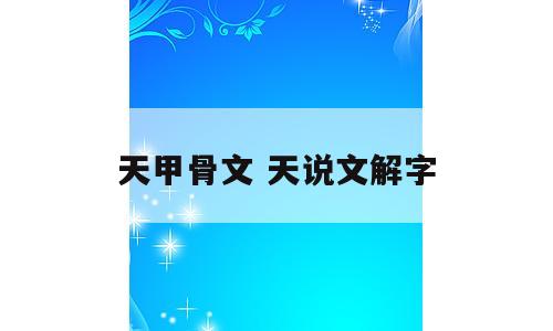 天甲骨文 天说文解字