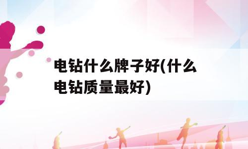 电钻什么牌子好(什么电钻质量最好)