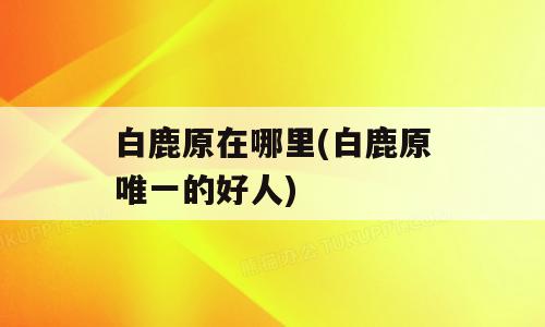 白鹿原在哪里(白鹿原唯一的好人)