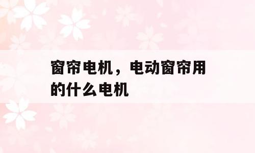 窗帘电机，电动窗帘用的什么电机