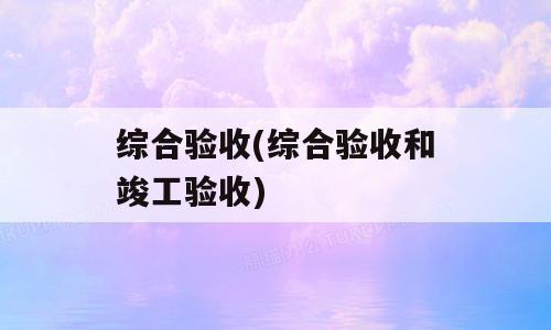 综合验收(综合验收和竣工验收)