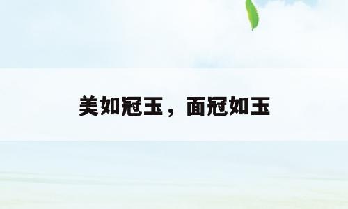 美如冠玉，面冠如玉