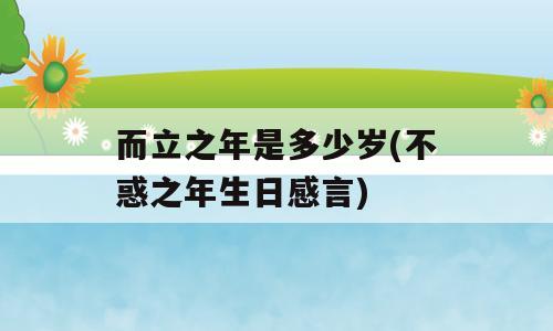 而立之年是多少岁(不惑之年生日感言)