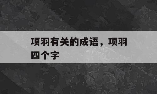 项羽有关的成语，项羽四个字