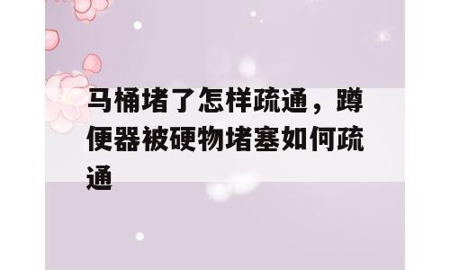 马桶堵了怎样疏通，蹲便器被硬物堵塞如何疏通