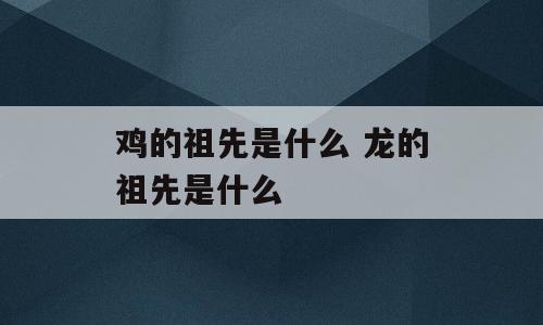 鸡的祖先是什么 龙的祖先是什么