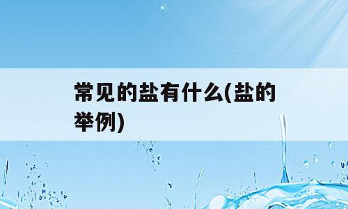常见的盐有什么(盐的举例)