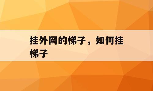 挂外网的梯子，如何挂梯子