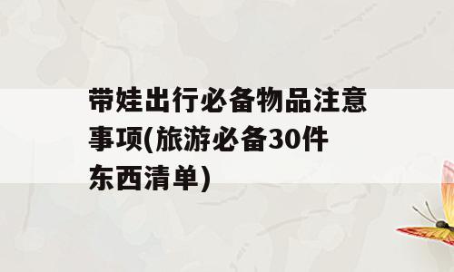 带娃出行必备物品注意事项(旅游必备30件东西清单)