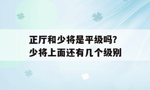 正厅和少将是平级吗？少将上面还有几个级别