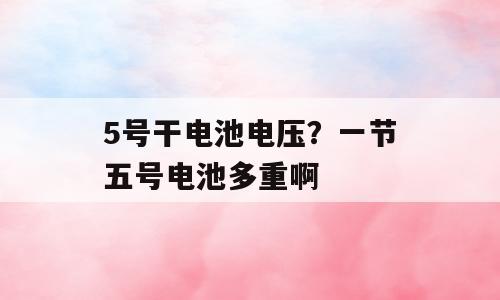 5号干电池电压？一节五号电池多重啊